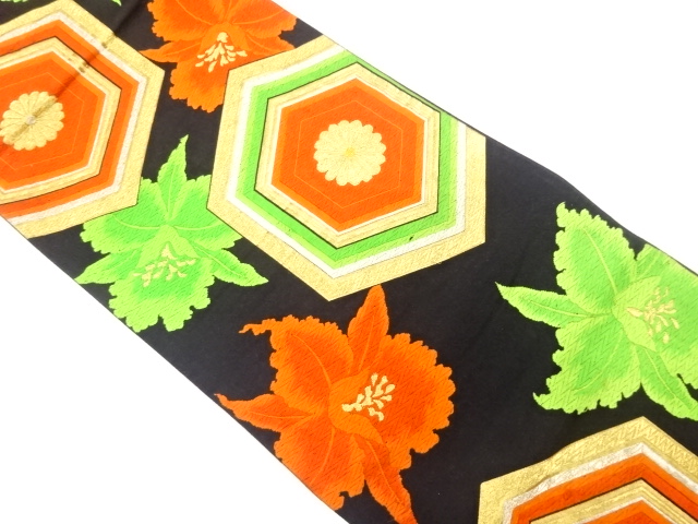 JAPANESE KIMONO / ANTIQUE FUKURO OBI / SILK / WOVEN ORCHID